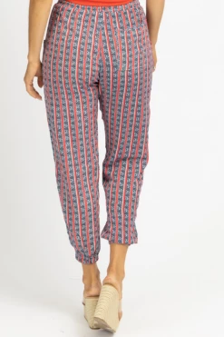 OLIVACEOUS RED + NAVY STRIPED JOGGERS