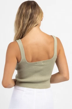 PROMESA SAGE BOW BLISS KNIT RIBBED TANK NEW ARRIVALS