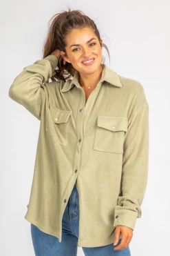 BAILEY ROSE CLOTHING SAGE FLEECE SHIRT JACKET