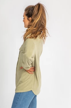 BAILEY ROSE CLOTHING SAGE FLEECE SHIRT JACKET