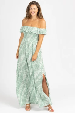 PROMESA SAGE SMOCK OFF SHOULDER FLORAL MAXI NEW ARRIVALS