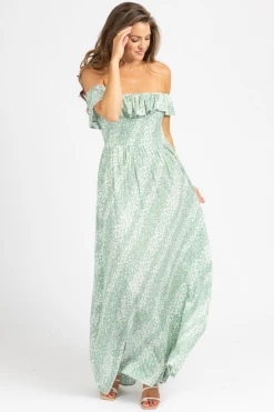 PROMESA SAGE SMOCK OFF SHOULDER FLORAL MAXI NEW ARRIVALS