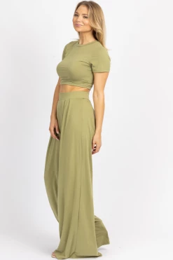 WINWIN APPAREL BUTTER SOFT SAGE PALAZZO PANT SET *BACK IN STOCK* NEW ARRIVALS