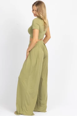WINWIN APPAREL BUTTER SOFT SAGE PALAZZO PANT SET *BACK IN STOCK* NEW ARRIVALS