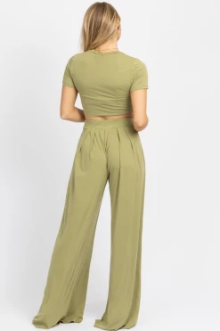 WINWIN APPAREL BUTTER SOFT SAGE PALAZZO PANT SET *BACK IN STOCK* NEW ARRIVALS