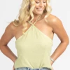 LE LIS SAGE HALTERNECK KNIT TIE TOP NEW ARRIVALS