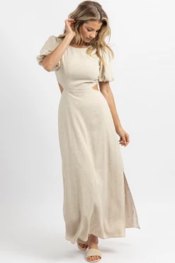 SUGARLIPS NEW ARRIVALS SAINT TROPEZ VERO LINEN MAXI DRESS