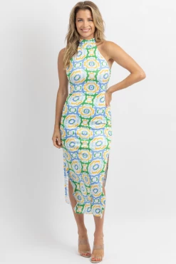 FORE COLLECTION NEW ARRIVALS SAN MARINO MEDALLION MIDI DRESS