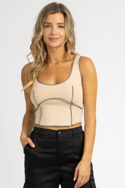 BAILEY ROSE BEST SELLERS SAND EXPOSED SEAM TANK *BACK IN STOCK*