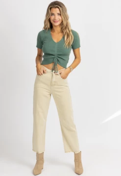 DEE ELLY NEUTRAL KHAKI HIGH WAISTED JEANS NEW ARRIVALS
