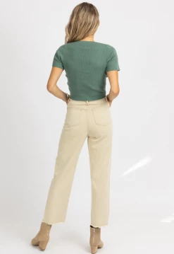 DEE ELLY NEUTRAL KHAKI HIGH WAISTED JEANS NEW ARRIVALS