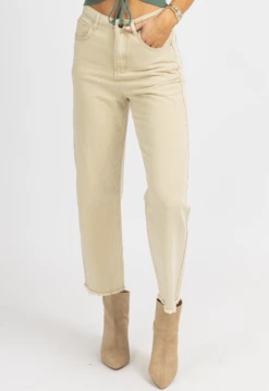 DEE ELLY NEUTRAL KHAKI HIGH WAISTED JEANS NEW ARRIVALS