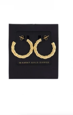 Joia NEW ARRIVALS 14K GOLD THICK TWISTED HOOPS 7 Joia NEW ARRIVALS 14K GOLD THICK TWISTED HOOPS