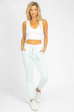 TREND NOTES SOFT COTTON CANDY BLUE JOGGERS CLOTHING