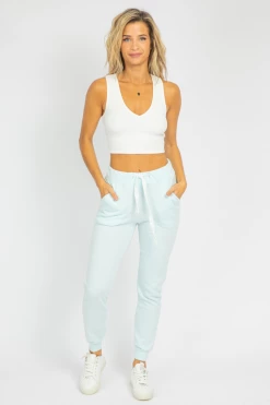 TREND NOTES SOFT COTTON CANDY BLUE JOGGERS CLOTHING