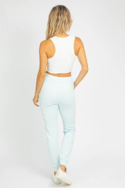 TREND NOTES SOFT COTTON CANDY BLUE JOGGERS CLOTHING