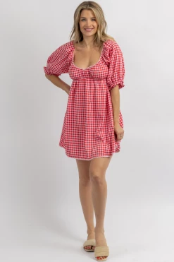 DEE ELLY NEW ARRIVALS STRAWBERRY FIELDS GINGHAM MINI DRESS 10 DEE ELLY NEW ARRIVALS STRAWBERRY FIELDS GINGHAM MINI DRESS