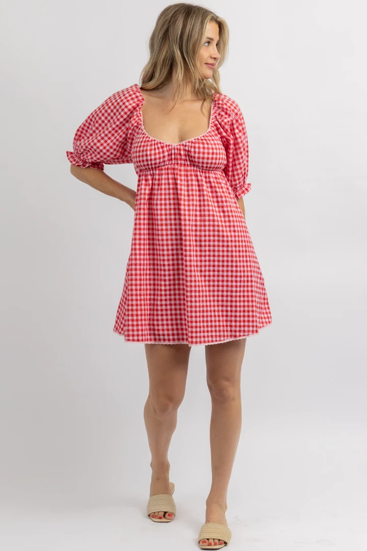 DEE ELLY NEW ARRIVALS STRAWBERRY FIELDS GINGHAM MINI DRESS 2 DEE ELLY NEW ARRIVALS STRAWBERRY FIELDS GINGHAM MINI DRESS