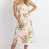 SUNDAY UP NEW ARRIVALS SUNDAY BLOSSOM TIE STRAP MIDI DRESS