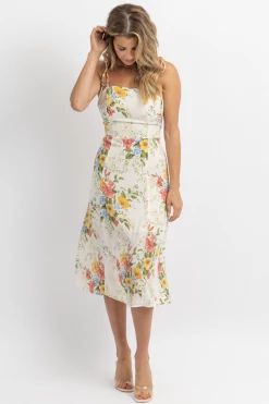 SUNDAY UP NEW ARRIVALS SUNDAY BLOSSOM TIE STRAP MIDI DRESS