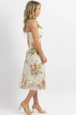 SUNDAY UP NEW ARRIVALS SUNDAY BLOSSOM TIE STRAP MIDI DRESS