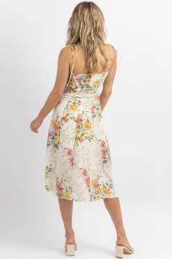 SUNDAY UP NEW ARRIVALS SUNDAY BLOSSOM TIE STRAP MIDI DRESS