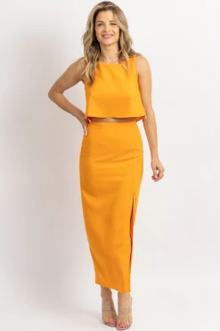FORE COLLECTION SUNNY SIDE CROP + MIDI SKIRT SET