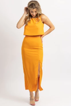FORE COLLECTION SUNNY SIDE CROP + MIDI SKIRT SET