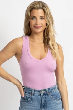 DYNAMIC FASHION GRAPE THICK BAND V-NECK BODYSUIT NEW ARRIVALS