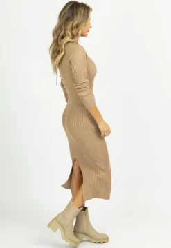 MABLE TAUPE KNIT LAYERED BRA MIDI DRESS SET 10 MABLE TAUPE KNIT LAYERED BRA MIDI DRESS SET