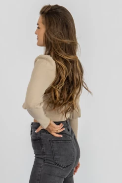 IDEM DITTO CLOTHING NUDE SWEETHEART PUFF SLEEVE CROP