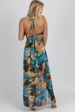 OMG STYLES NEW ARRIVALS TEAL TROPICAL HIGH SLIT MAXI COVER UP 13 OMG STYLES NEW ARRIVALS TEAL TROPICAL HIGH SLIT MAXI COVER UP