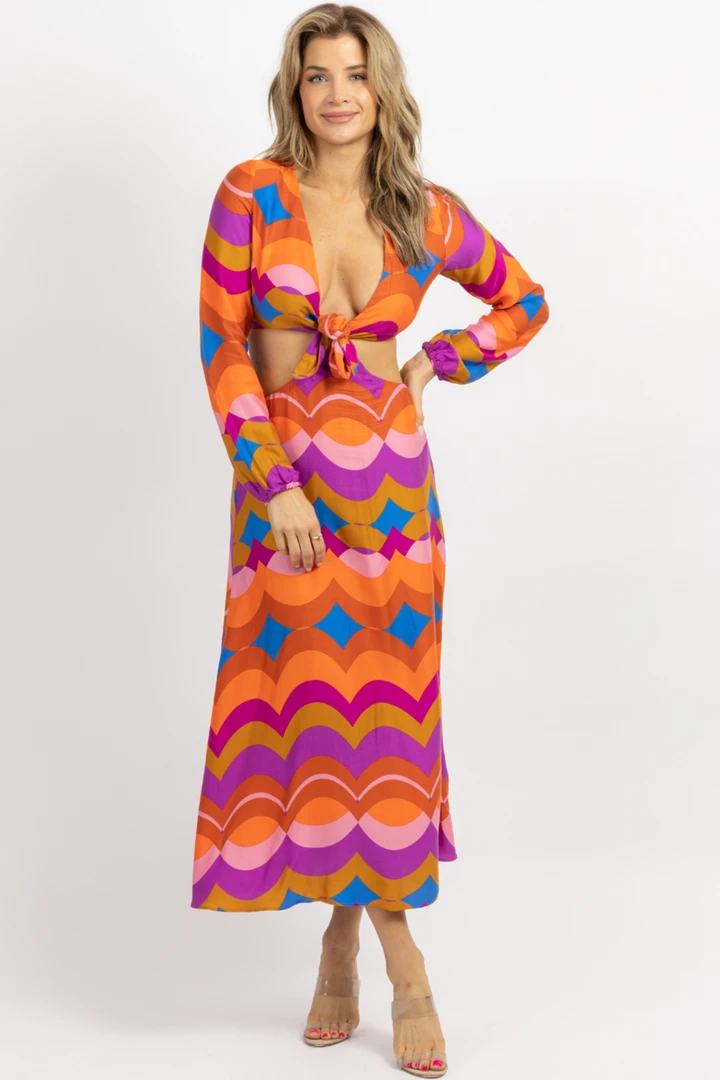 OLIVACEOUS TECHNICOLOR CUTOUT LONGSLEEVE MAXI DRESS NEW ARRIVALS 2 OLIVACEOUS TECHNICOLOR CUTOUT LONGSLEEVE MAXI DRESS NEW ARRIVALS