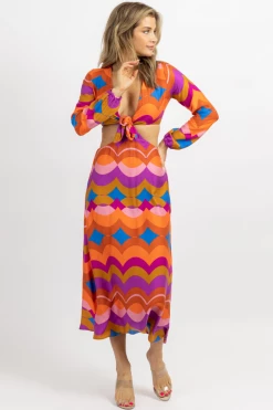 OLIVACEOUS TECHNICOLOR CUTOUT LONGSLEEVE MAXI DRESS NEW ARRIVALS 8 OLIVACEOUS TECHNICOLOR CUTOUT LONGSLEEVE MAXI DRESS NEW ARRIVALS