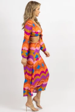 OLIVACEOUS TECHNICOLOR CUTOUT LONGSLEEVE MAXI DRESS NEW ARRIVALS 9 OLIVACEOUS TECHNICOLOR CUTOUT LONGSLEEVE MAXI DRESS NEW ARRIVALS