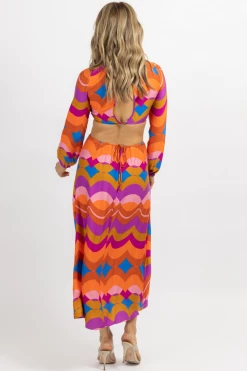 OLIVACEOUS TECHNICOLOR CUTOUT LONGSLEEVE MAXI DRESS NEW ARRIVALS 10 OLIVACEOUS TECHNICOLOR CUTOUT LONGSLEEVE MAXI DRESS NEW ARRIVALS