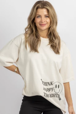 BACON LETTUCE TOMATO THINK HAPPY SMILEY GRAPHIC TEE