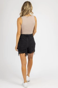 Signature 8 BEST SELLERS WASHED BLACK MID-THIGH DENIM SHORTS *BACK IN STOCK*