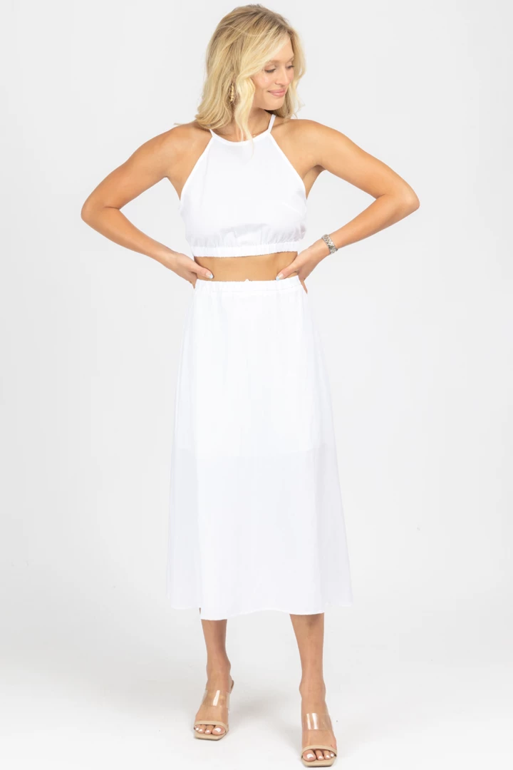 CRESCENT IVORY HALTERNECK TWO PIECE MIDI DRESS NEW ARRIVALS 4 CRESCENT IVORY HALTERNECK TWO PIECE MIDI DRESS NEW ARRIVALS