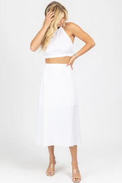 CRESCENT IVORY HALTERNECK TWO PIECE MIDI DRESS NEW ARRIVALS 8 CRESCENT IVORY HALTERNECK TWO PIECE MIDI DRESS NEW ARRIVALS