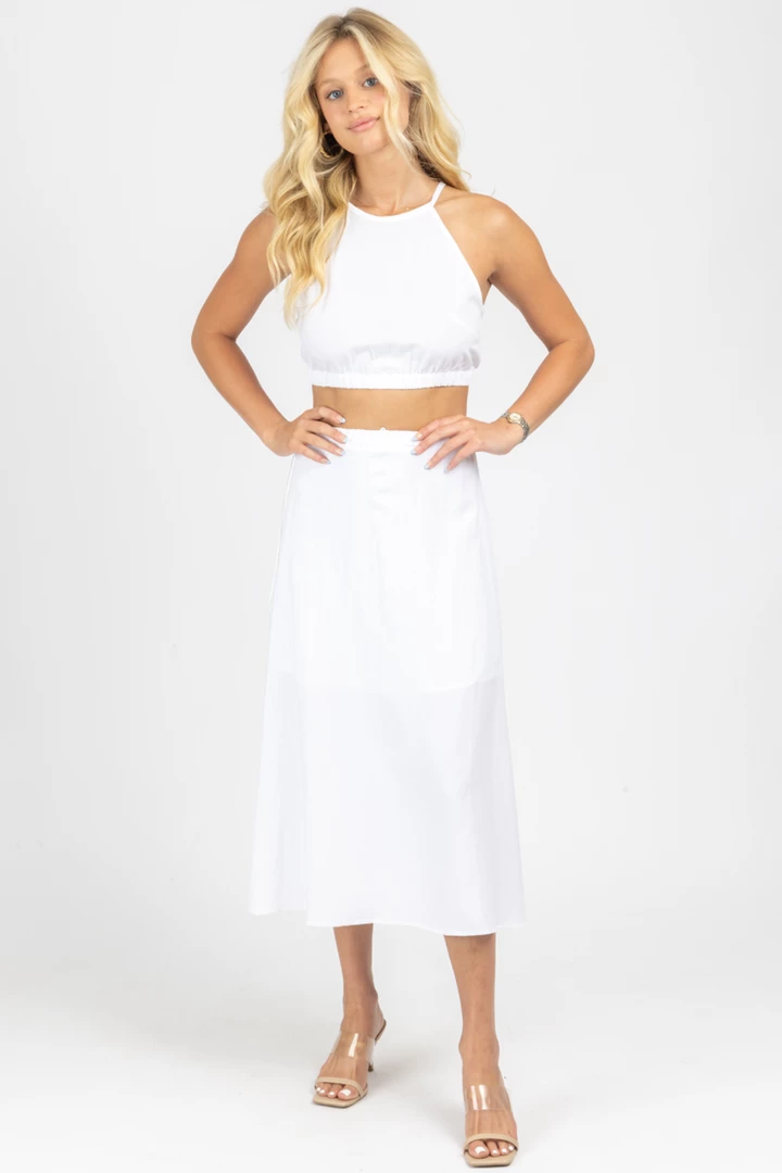 CRESCENT IVORY HALTERNECK TWO PIECE MIDI DRESS NEW ARRIVALS 2 CRESCENT IVORY HALTERNECK TWO PIECE MIDI DRESS NEW ARRIVALS