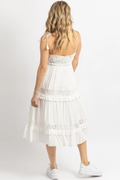 DAY + MOON WHITE BOHO TASSEL TIE MIDI DRESS 23 DAY + MOON WHITE BOHO TASSEL TIE MIDI DRESS