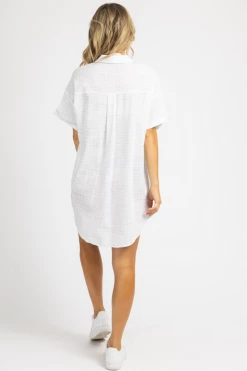 LEVEE WHITE CHECKERED SHIRT DRESS *BACK IN STOCK* 11 LEVEE WHITE CHECKERED SHIRT DRESS *BACK IN STOCK*
