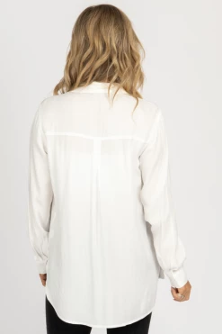 TREND NOTES IVORY LIGHTWEIGHT BUTTON FRONT BLOUSE NEW ARRIVALS