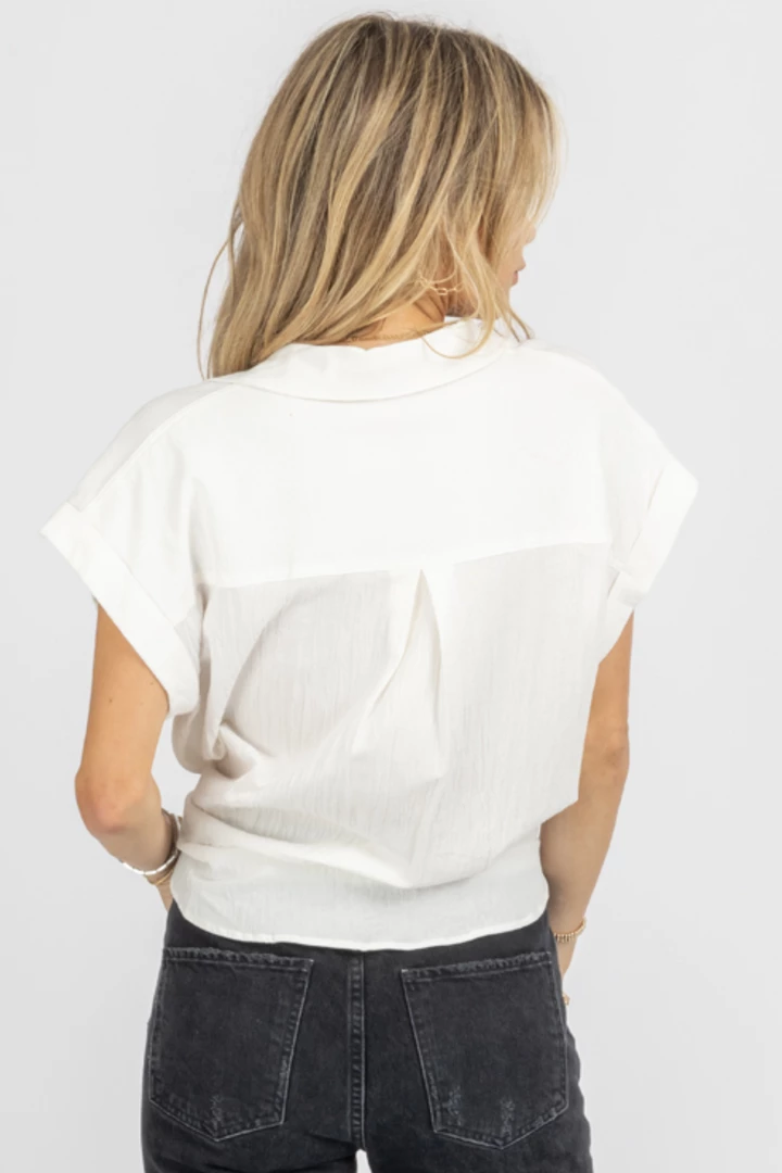 MUSTARD SEED TIE FRONT COLLARED SHIRT IN SNOW WHITE NEW ARRIVALS 5 MUSTARD SEED TIE FRONT COLLARED SHIRT IN SNOW WHITE NEW ARRIVALS