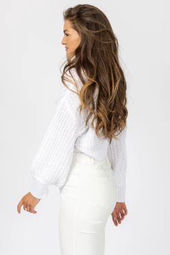HERA COLLECTION WHITE CROP TURTLENECK SWEATER CLOTHING