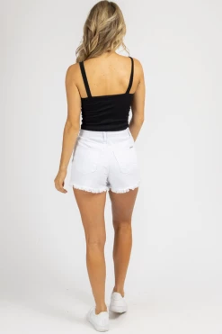 INSANE GENE CLOTHING WHITE CROSSOVER DENIM SHORTS 11 INSANE GENE CLOTHING WHITE CROSSOVER DENIM SHORTS