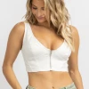 Signature 8 OFF WHITE DENIM CORSET CROP TOP