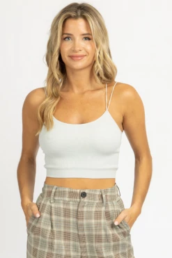 DYNAMIC FASHION GREY SPAGHETTI STRAP RIBBED CROP *RESTOCKED* CLOTHING 7 DYNAMIC FASHION GREY SPAGHETTI STRAP RIBBED CROP *RESTOCKED* CLOTHING