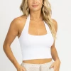 DYNAMIC FASHION BEST SELLERS WHITE SQUARENECK HALTER TOP *BACK IN STOCK*